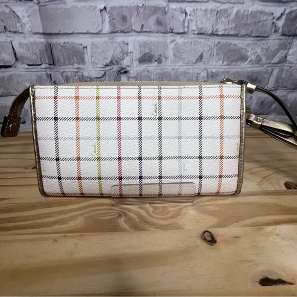 Coach Tattersall Coated Canvas Wristlet Wallet - Picture 4 of 9